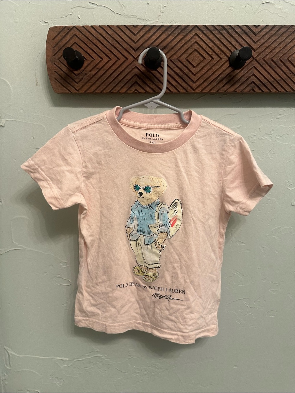 Polo by Ralph Lauren Pink Bear Graphic Short Sleeve Tee